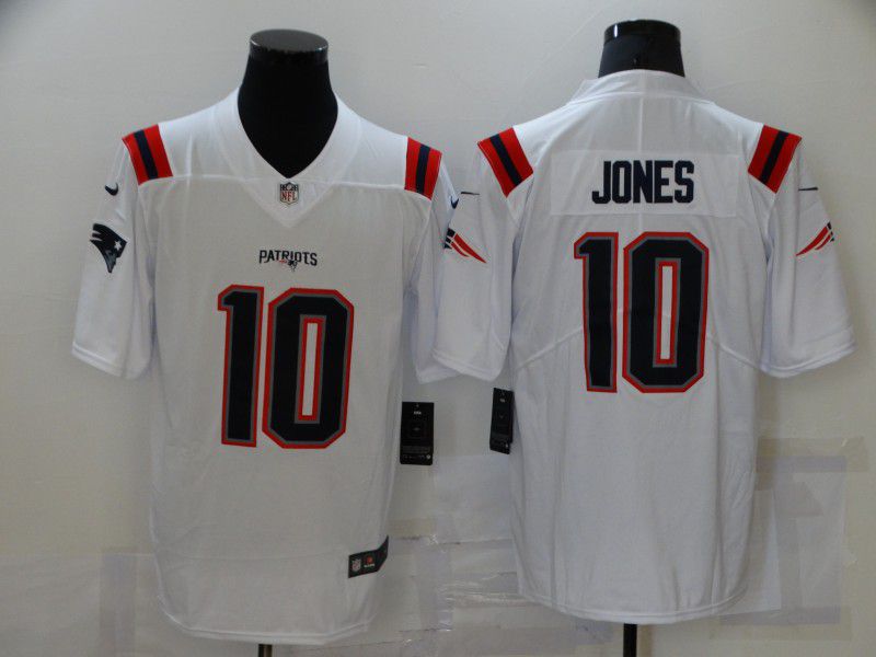 Men New England Patriots 10 Jones White Nike Vapor Untouchable Limited 2021 NFL Jersey